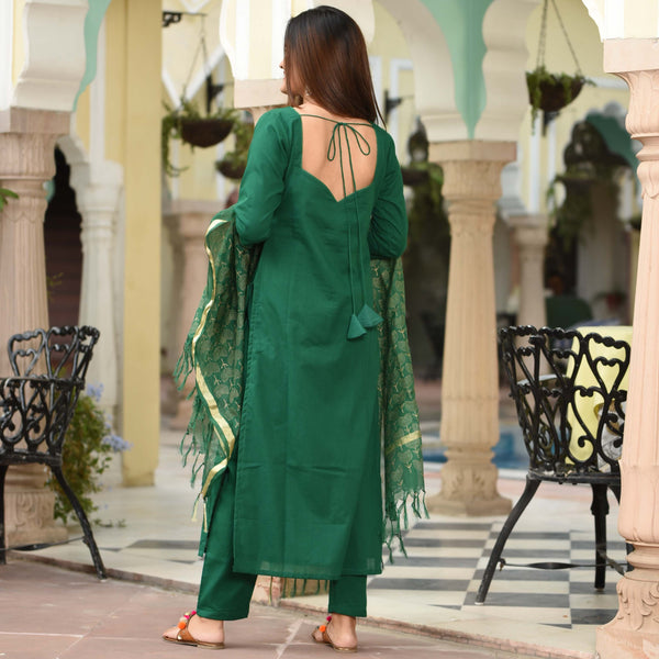 Plain Suit & Doriya Dupatta