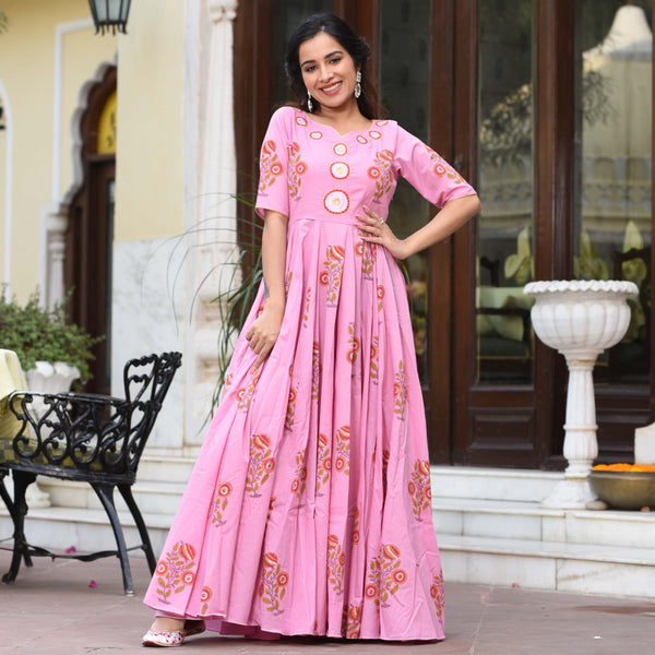 Lady Pink Cotton Dress