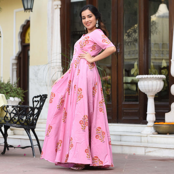 Lady Pink Cotton Dress