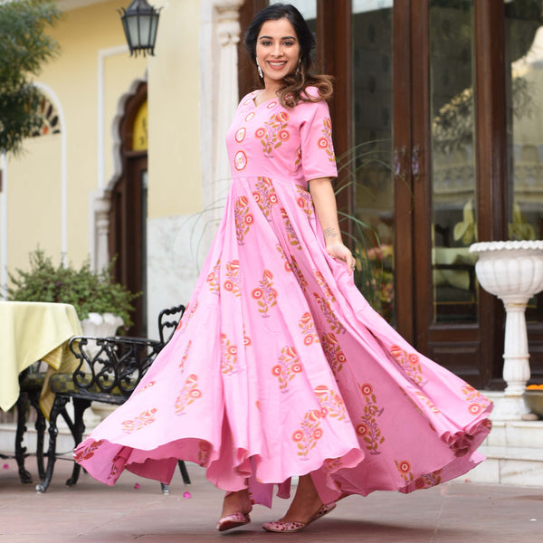Lady Pink Cotton Dress