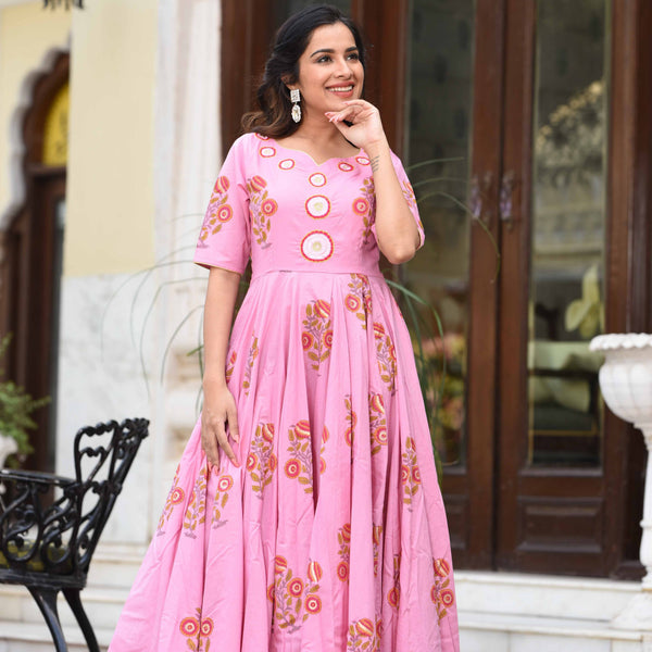Lady Pink Cotton Dress