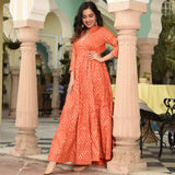 Orange Gold Cotton Dress