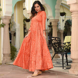 Orange Gold Cotton Dress