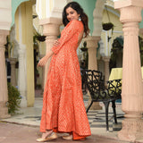 Orange Gold Cotton Dress