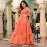 Orange Gold Cotton Dress