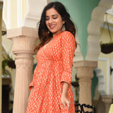 Orange Gold Cotton Dress